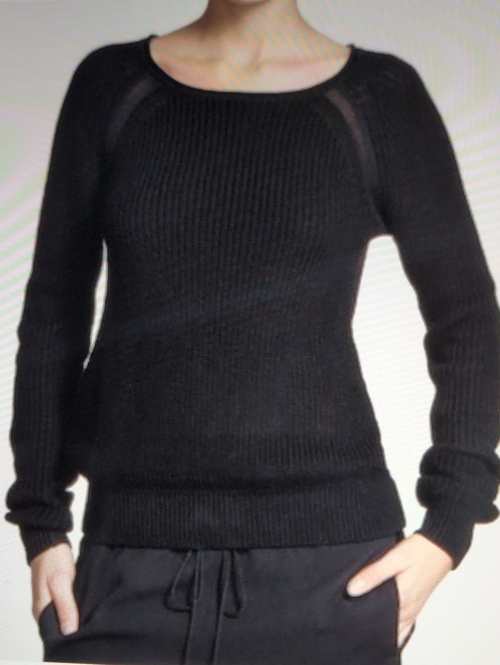 VINCE Raglan Suspension Knit Cotton Sweater